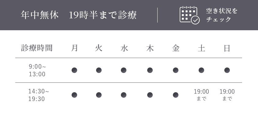 診療時間カレンダー